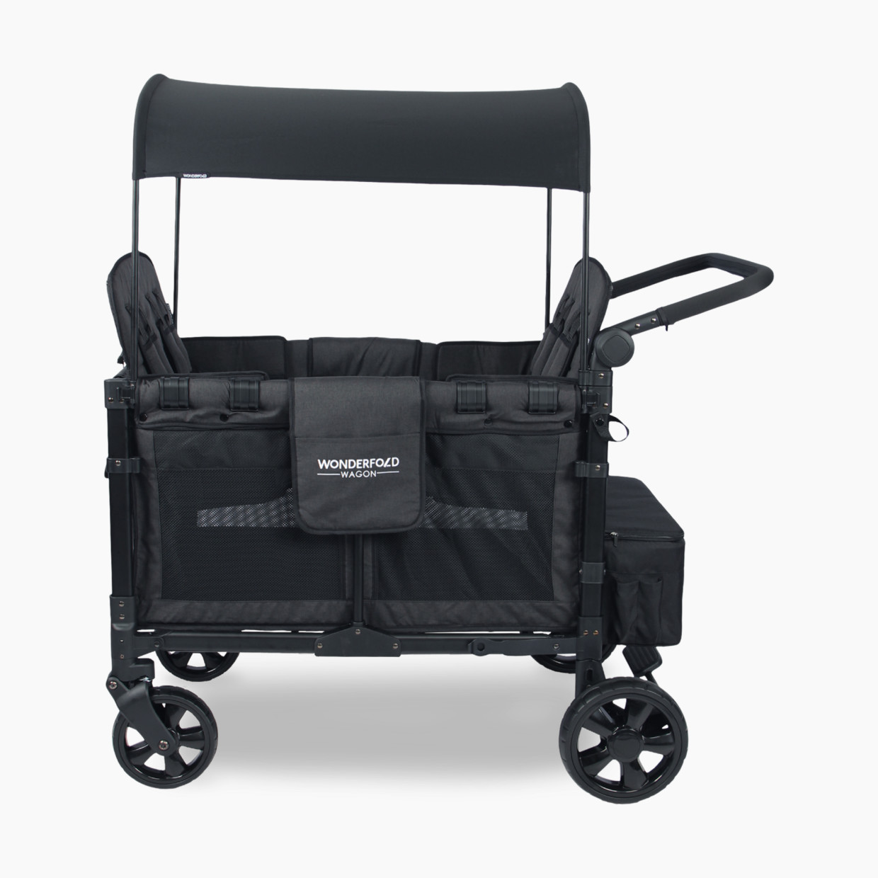 WonderFold Wagon W4 Elite Quad Stroller Wagon (4 Seater) - Volcanic Black.