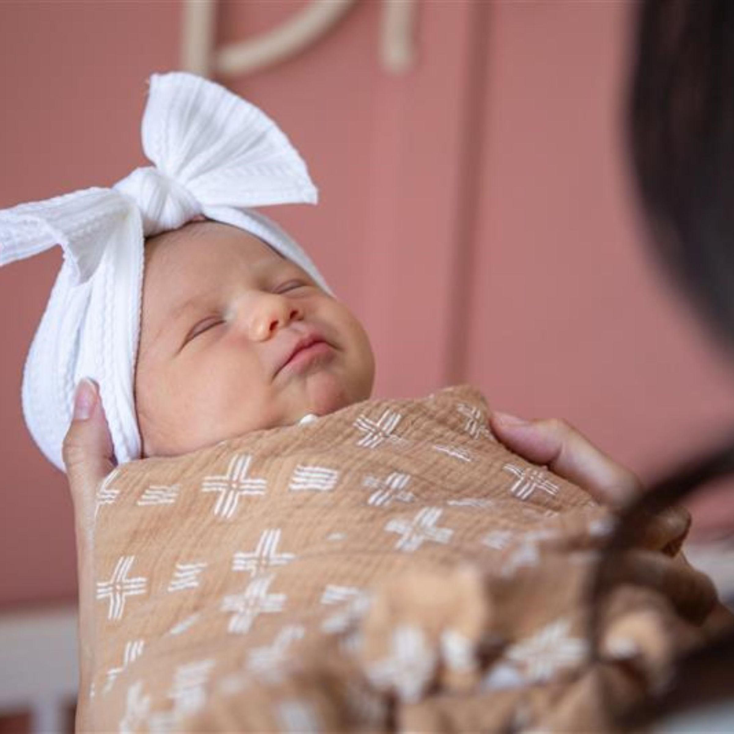 Crane Baby Cotton Muslin Swaddles (2 Pack) - Ezra Forest And Copper Dash.