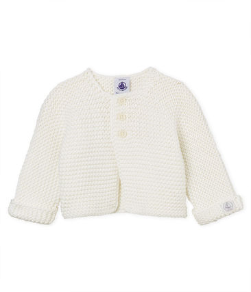 Petit Bateau Unisex Baby's Garter Stitch Cardigan (marshmallow) - $47.94.