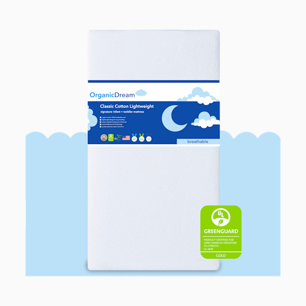 Organic Dream Classic Cotton Lightweight Crib Mattress.
