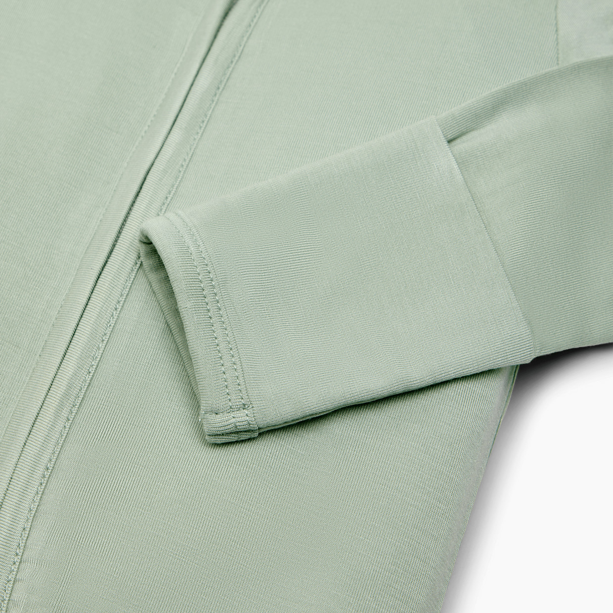 Tiny Kind Bamboo Viscose Solid Zipper Footie - Sage, 0-3 M.