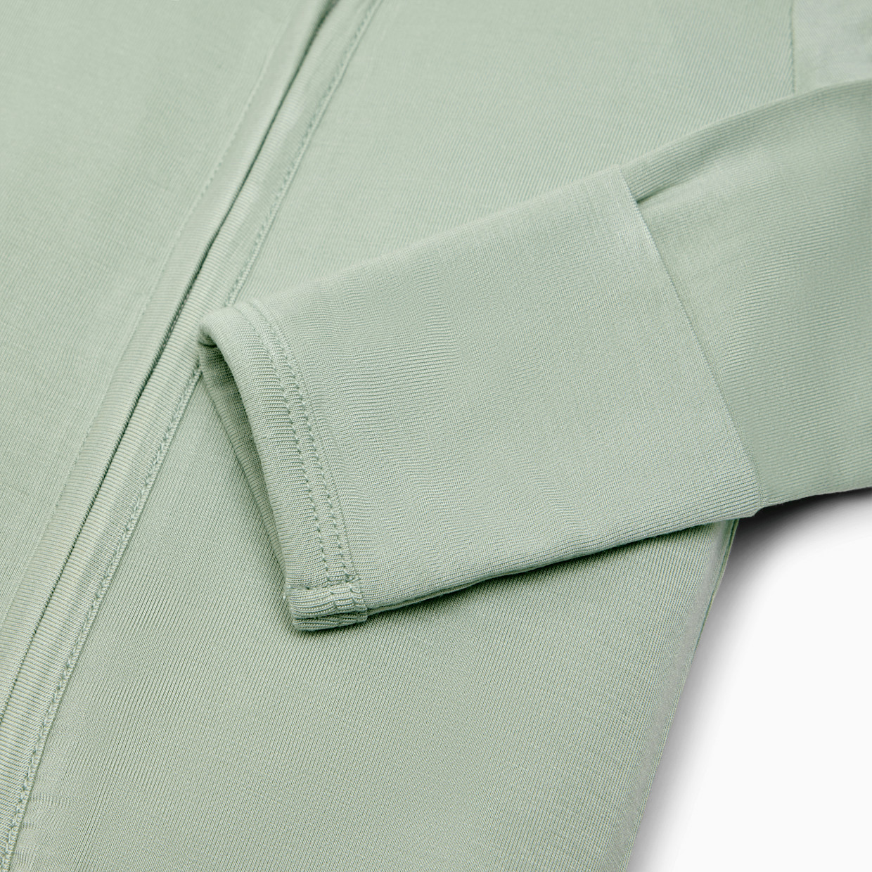 Tiny Kind Bamboo Viscose Solid 2-Way Zip Footie - Sage, 3-6 M.