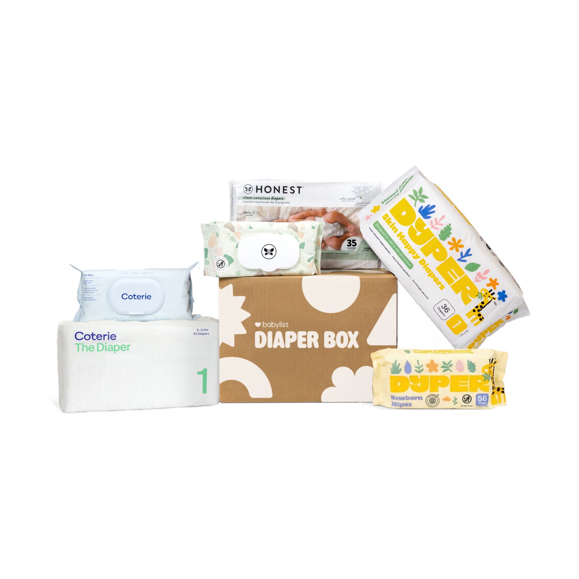 Babylist Diaper Box - 104 Diapers & 172 Wipes - $39.99.