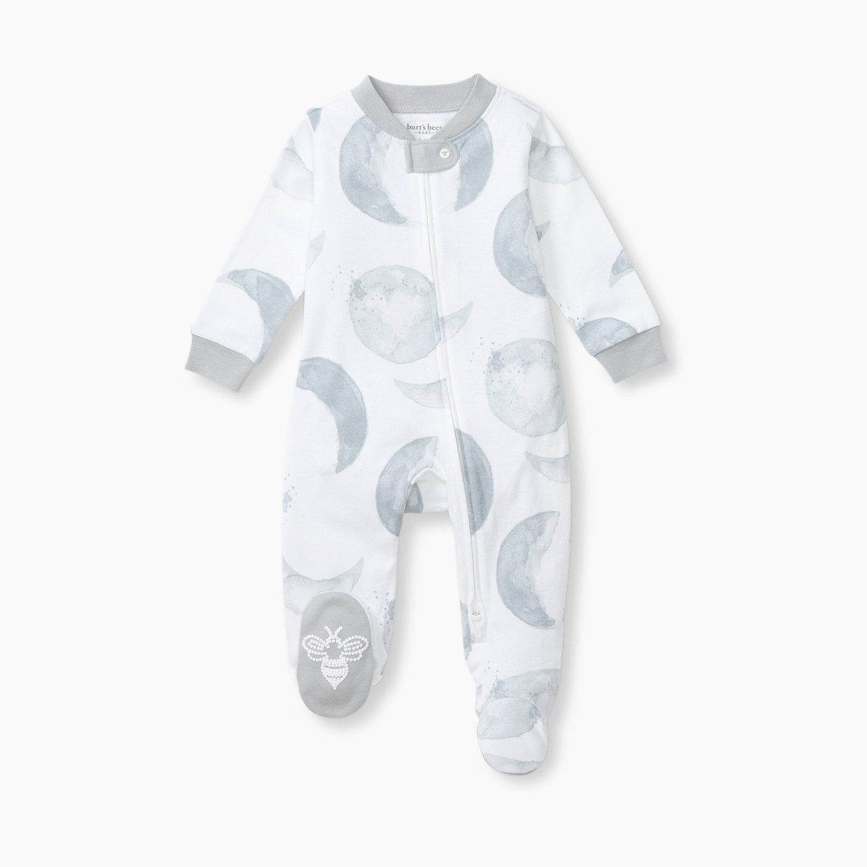 Burt's Bees Baby Organic Sleep & Play Footie Pajamas - Hello Moon, Newborn.