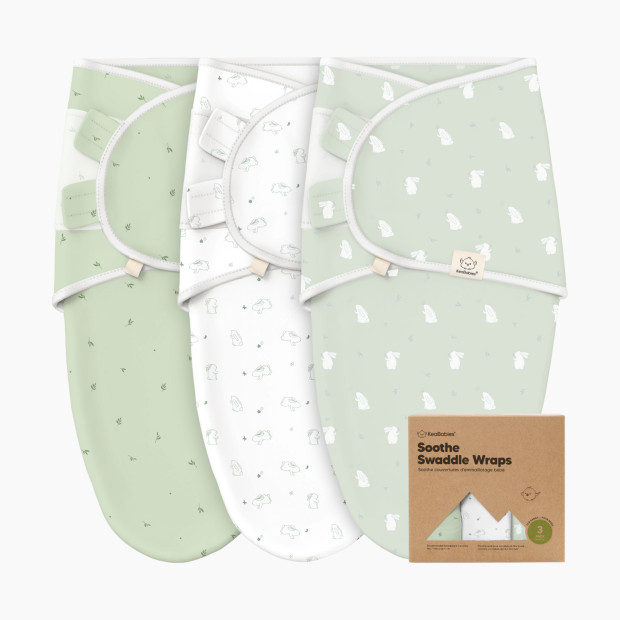 KeaBabies Soothe Swaddle Wraps (3 Pack) - Bunnies, One Size, 3.