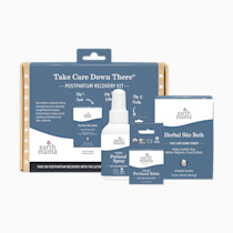 Earth Mama Postpartum Recovery Kit, Take Care Down There® Trifecta with Organic Perineal Balm, Sitz Bath & Herbal Peri Spray, 3-Piece Set