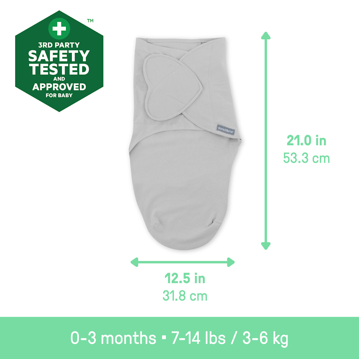 Ingenuity SwaddleMe Monogram Collection Swaddle (3-Pack) - Rising Sun, 0-3 M.