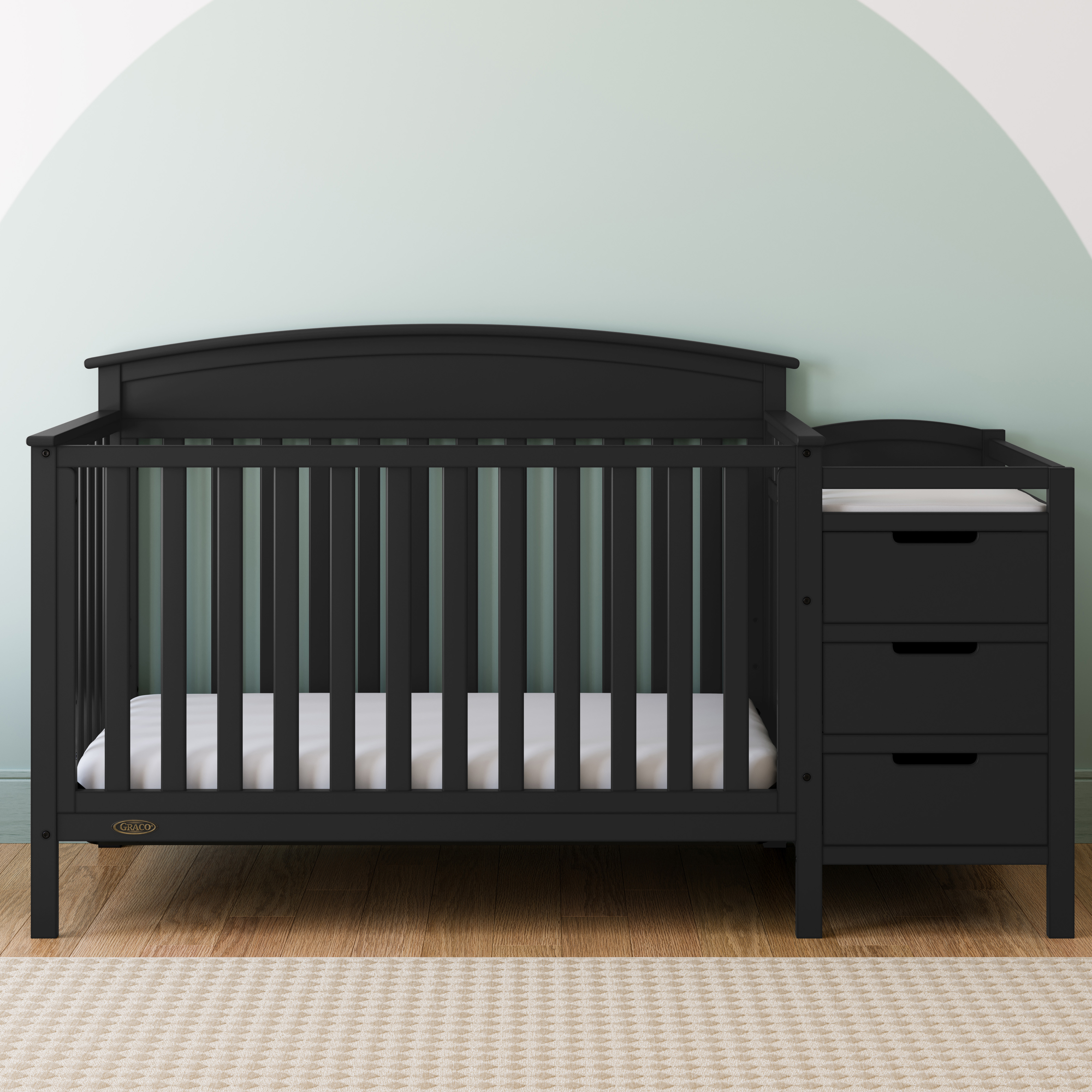 Graco Benton 4-in-1 Convertible Crib and Changer - Black.