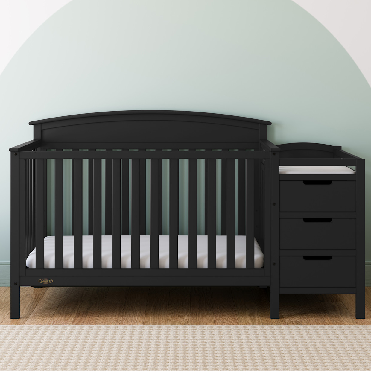 Graco Benton 4-in-1 Convertible Crib and Changer - Black.