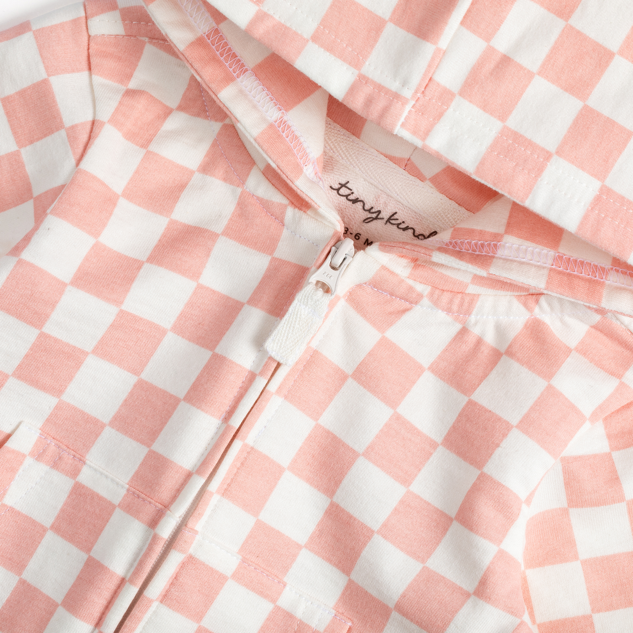 Tiny Kind Hooded Sweatshirt & Jogger Set - Pink Check, 6-9 M.