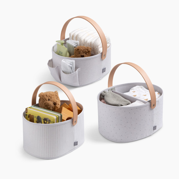 Delta Children babyGap 3-Pack Nested Fabric Storage Bins with Handles - Grey.