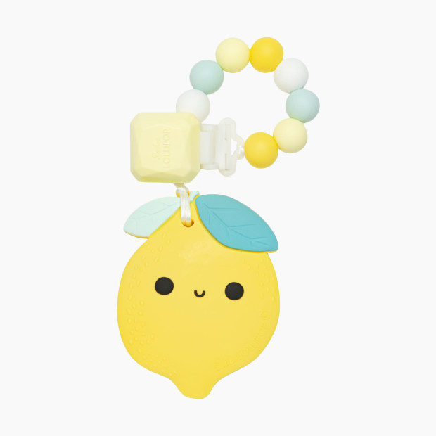 Loulou Lollipop Silicone Teether with Clip Set - Lemon.