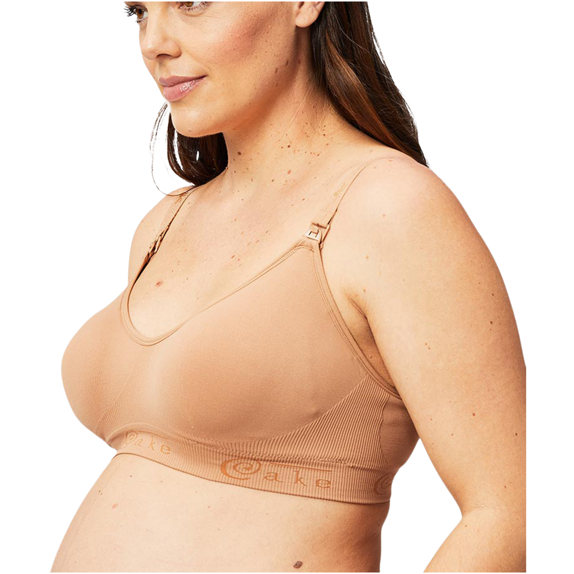 Cake Maternity Rock Candy Seamless Nursing Bra - Mocha, Large.