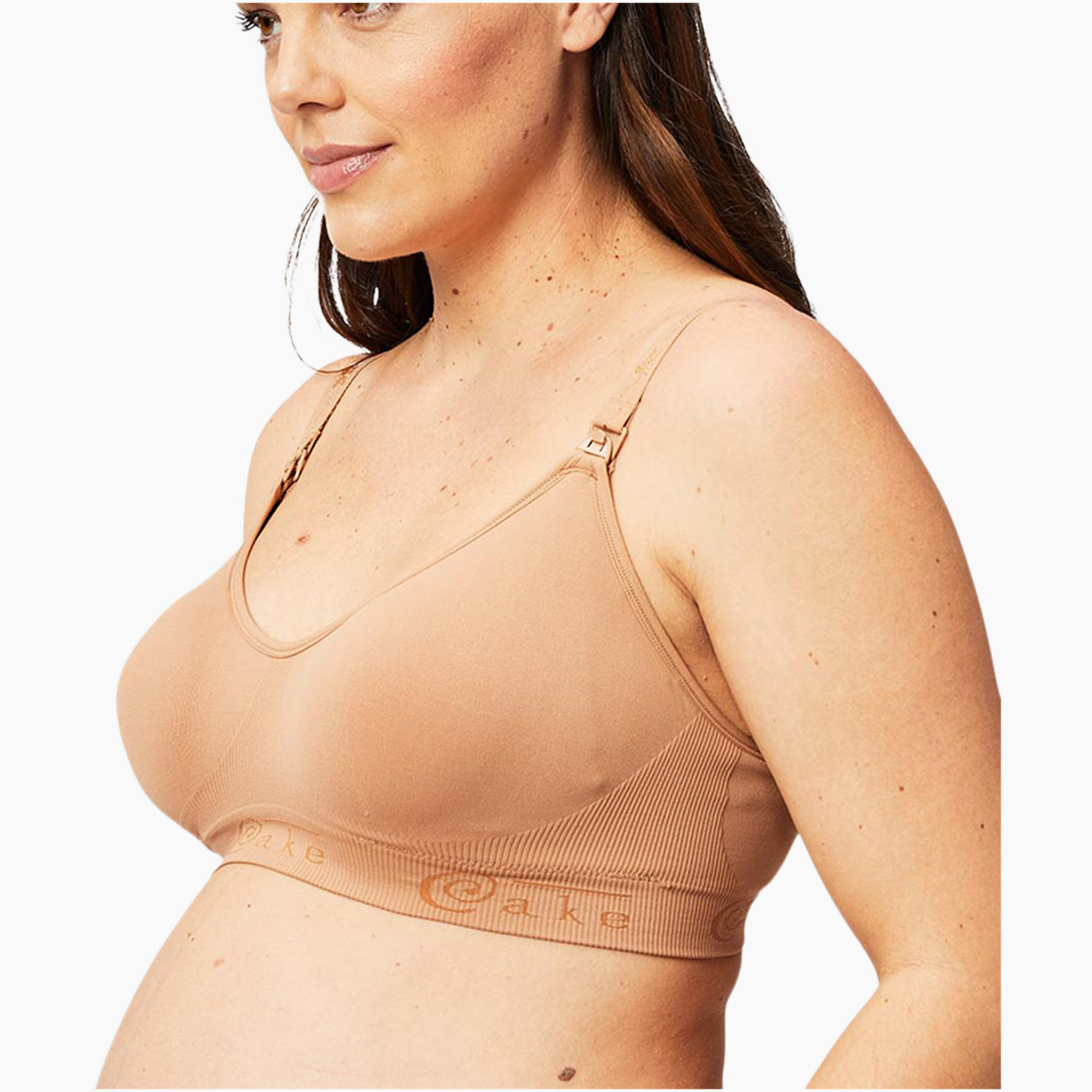 Cake Maternity Rock Candy Seamless Nursing Bra - Mocha, Small.