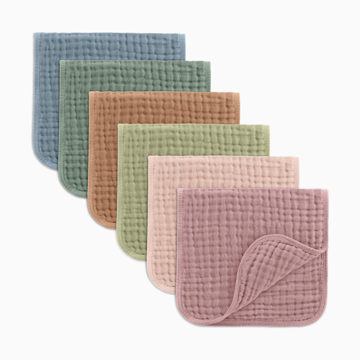 Comfy Cubs 6-Layer Muslin Burp Cloths Set - Multicolor, 6.