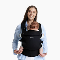 Momcozy Baby Carrier - Ergonomic, Cozy and Lightweight Carrier for 7-44lbs, Effortless to Put On, Ideal for Hands-Free Parenting, Enhanced Lumbar Support, Purehug for Infant to Toddler, Black