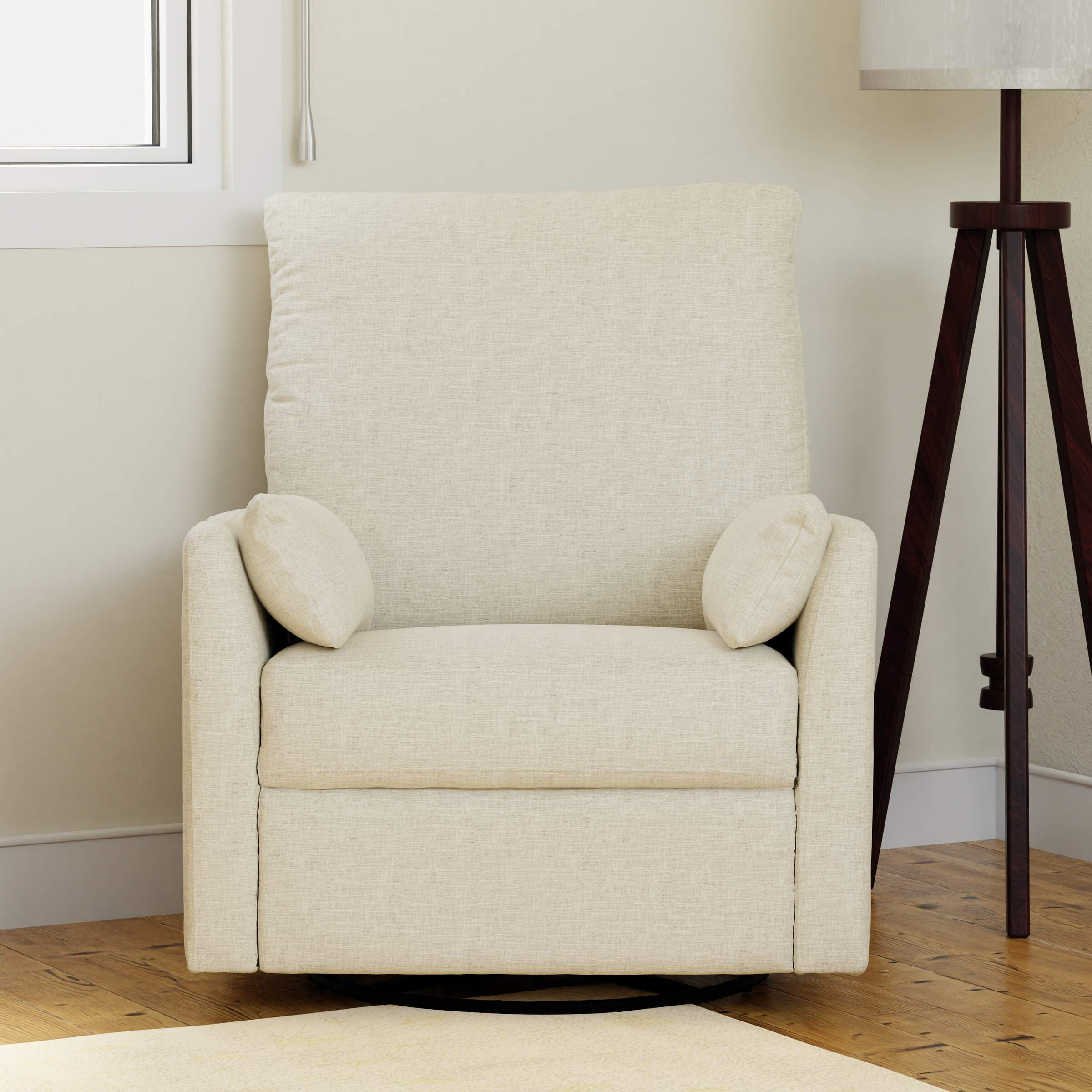 Carter's by daVinci Ethan Swivel Recliner - Performance Cream Linen.