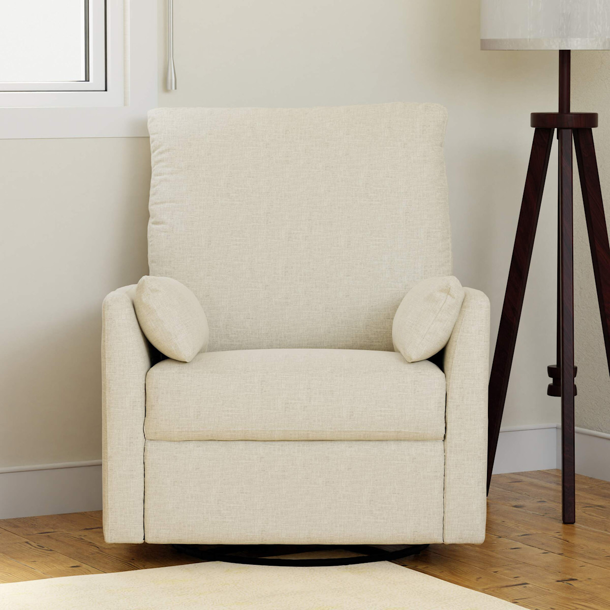 Carter's by daVinci Ethan Swivel Recliner - Performance Cream Linen.
