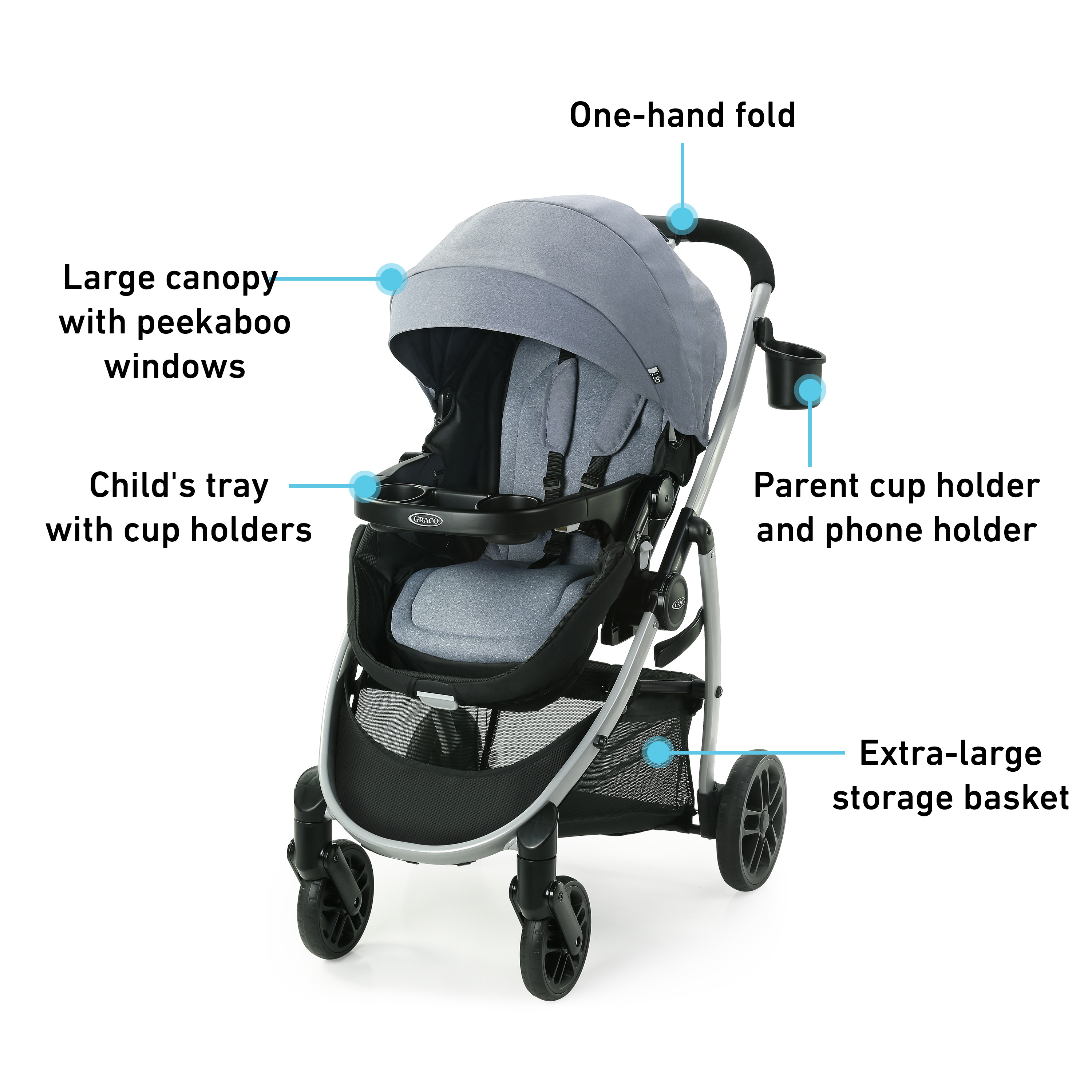 one hand fold travel system