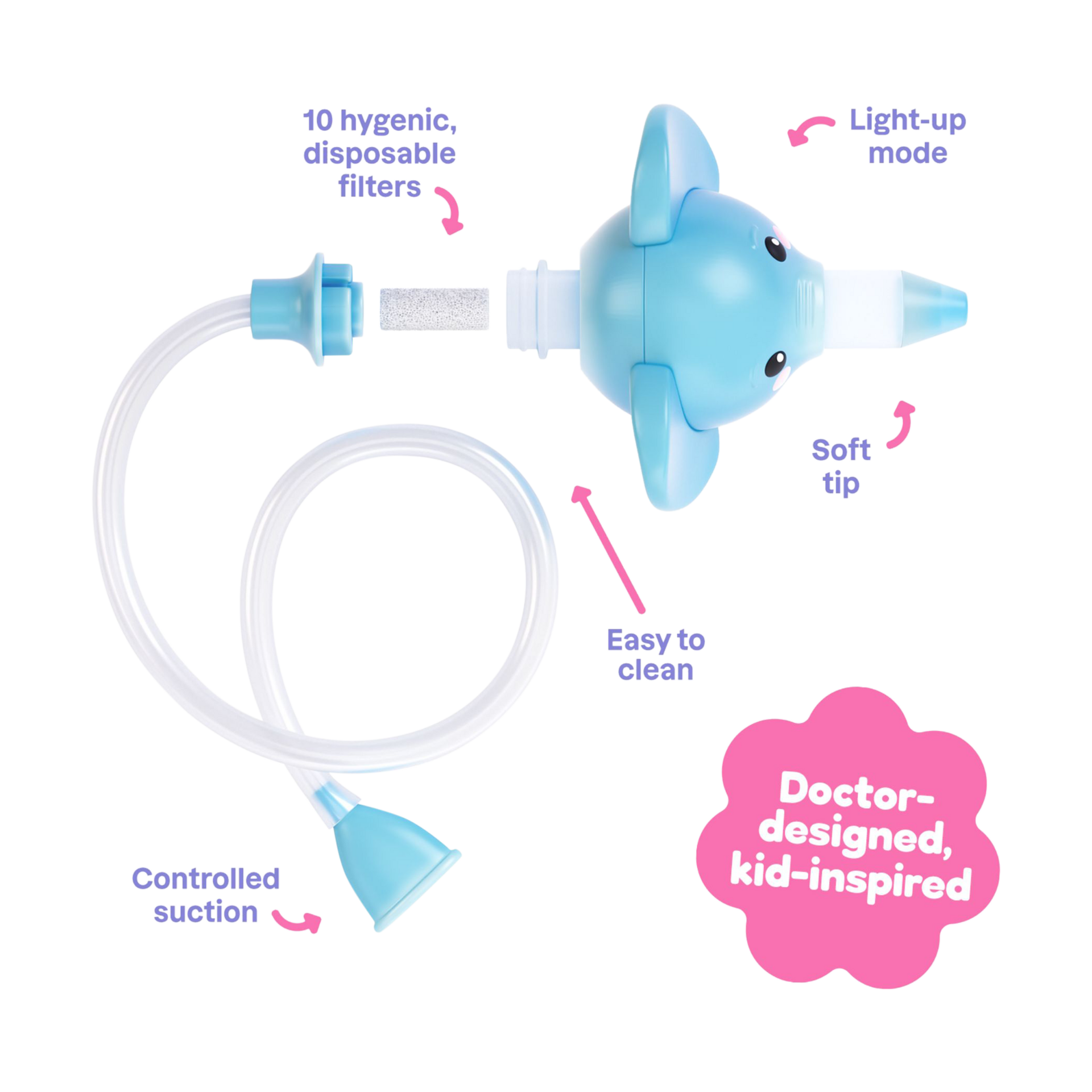 Playhouse MD Light-Up Nasal Aspirator - Elephant.