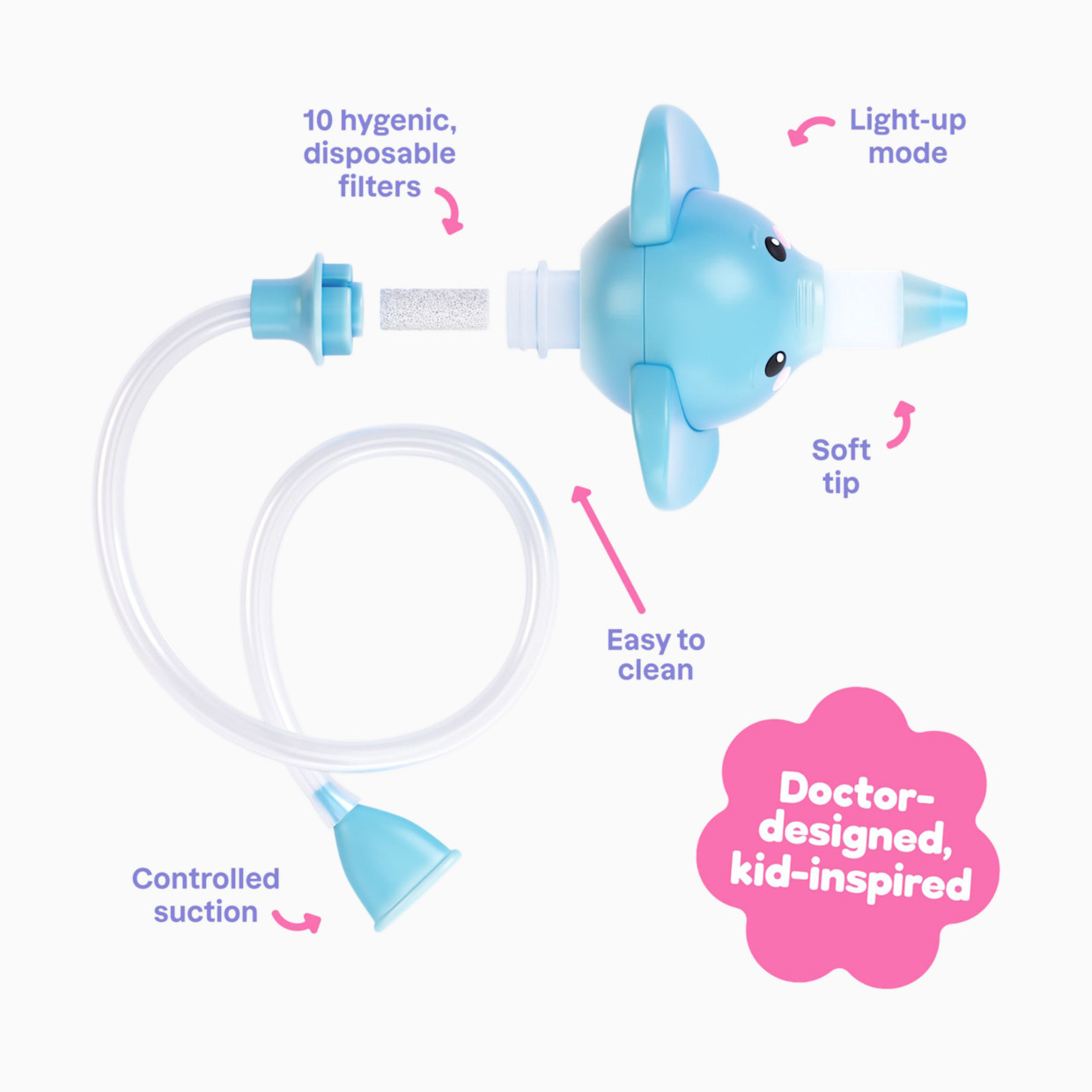 Playhouse MD Light-Up Nasal Aspirator - Elephant.