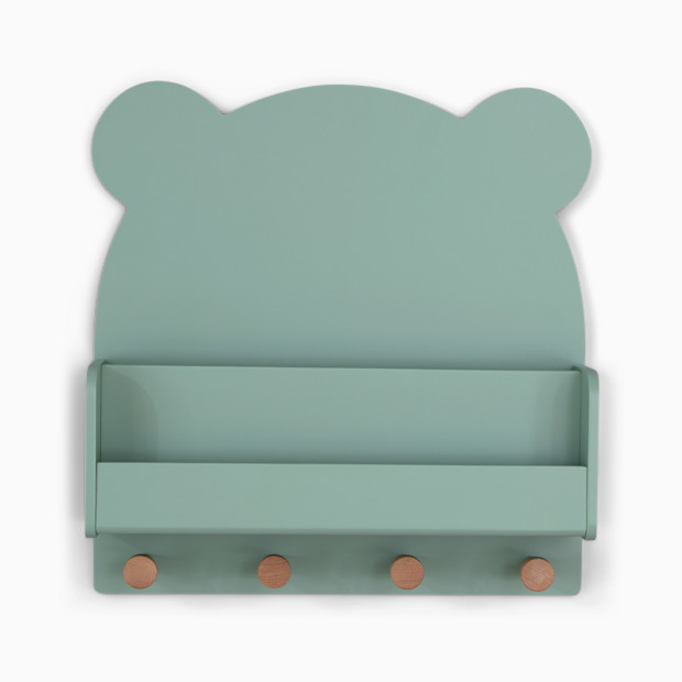 Delta Children babyGap Brannan Bear Wall Shelf with 4 Hooks - Sage Green.