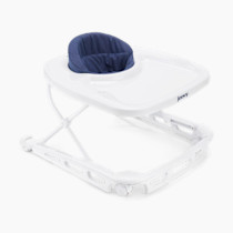 Joovy Spoon B Baby Walker & Activity Center Featuring Super-Sized Tray with Dishwasher-Safe Insert, Ultra-Wide Base, Three Adjustable Heights, and Rear-Wheel Parking Brake (Slate)