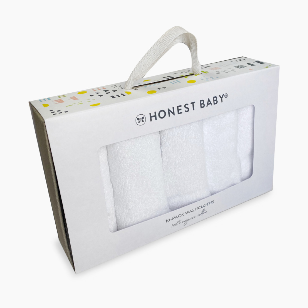 Honest Baby Clothing 10-Pack Organic Cotton Baby Terry Wash Cloths - White, Os.