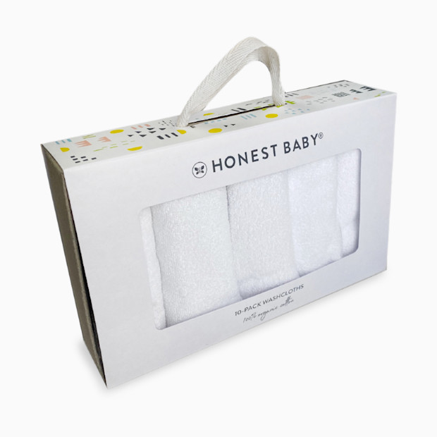 Honest Baby Clothing 10-Pack Organic Cotton Baby Terry Wash Cloths.