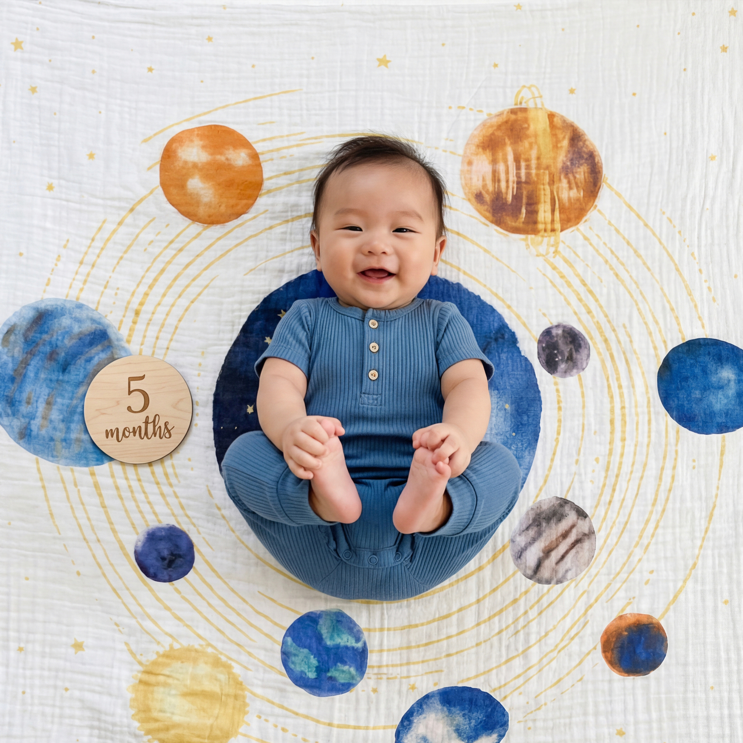 Aden + Anais Organic Muslin Dream Blanket - Space Orbit.