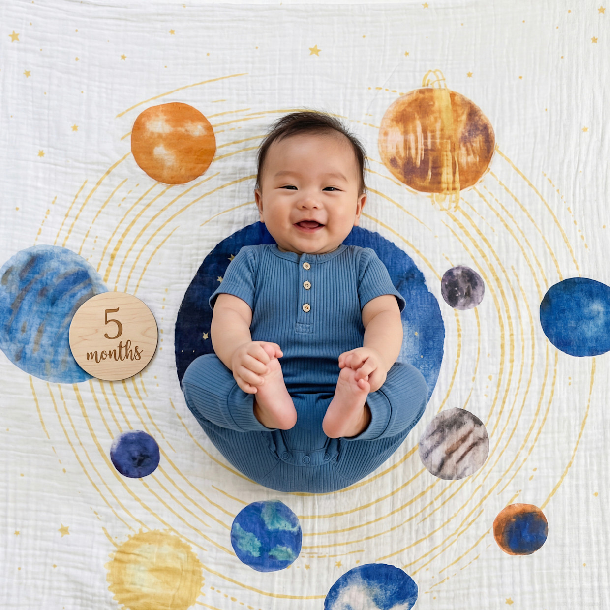 Aden + Anais Organic Muslin Dream Blanket - Space Orbit.