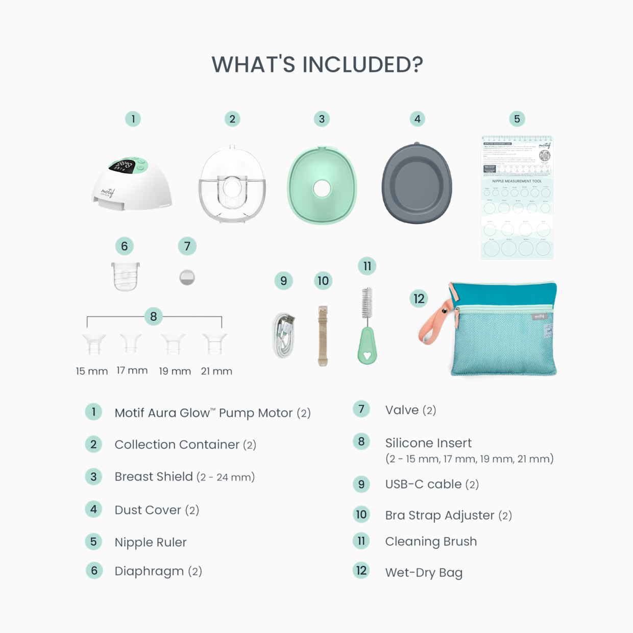 Motif Medical Aura Glow Wearable Breast Pump.