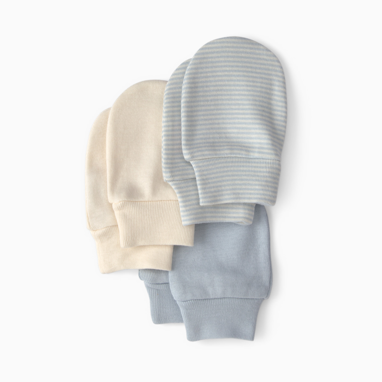 Carter's Mittens (3 Pack) - Blue/Ivory, 0-3 M.