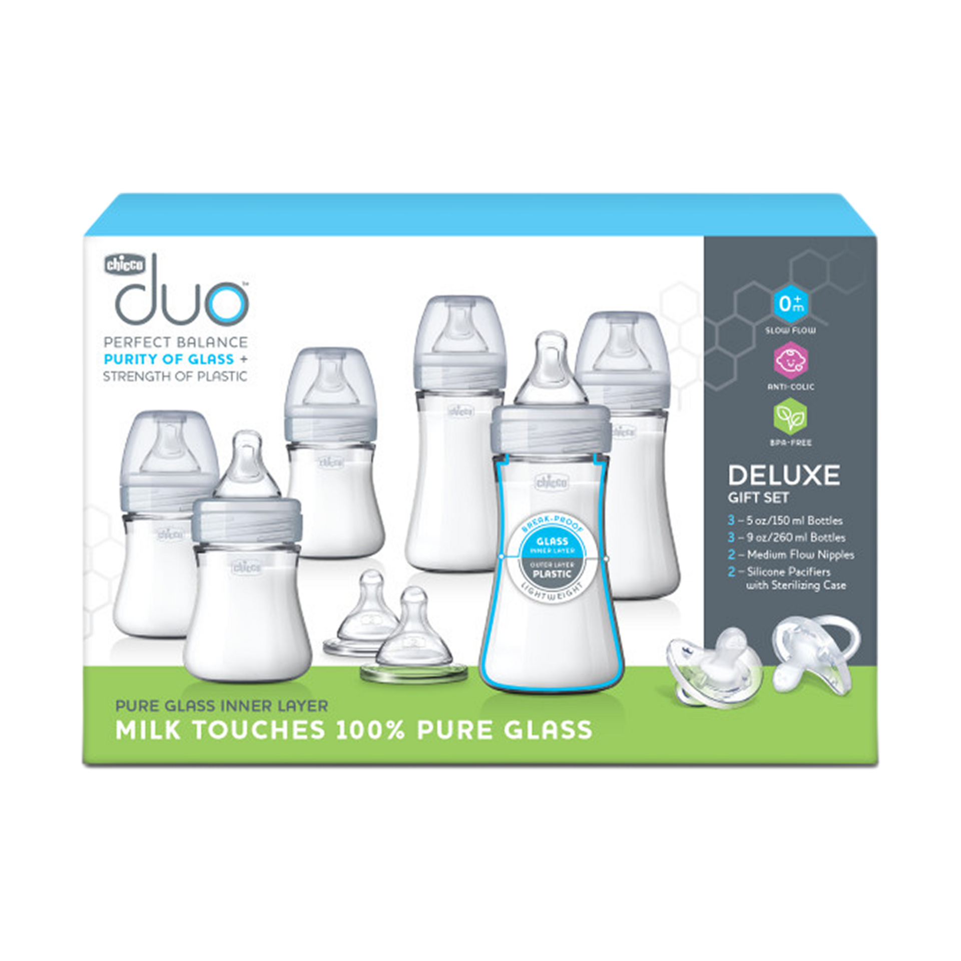 Chicco Duo Deluxe Hybrid Baby Bottle Gift Set.