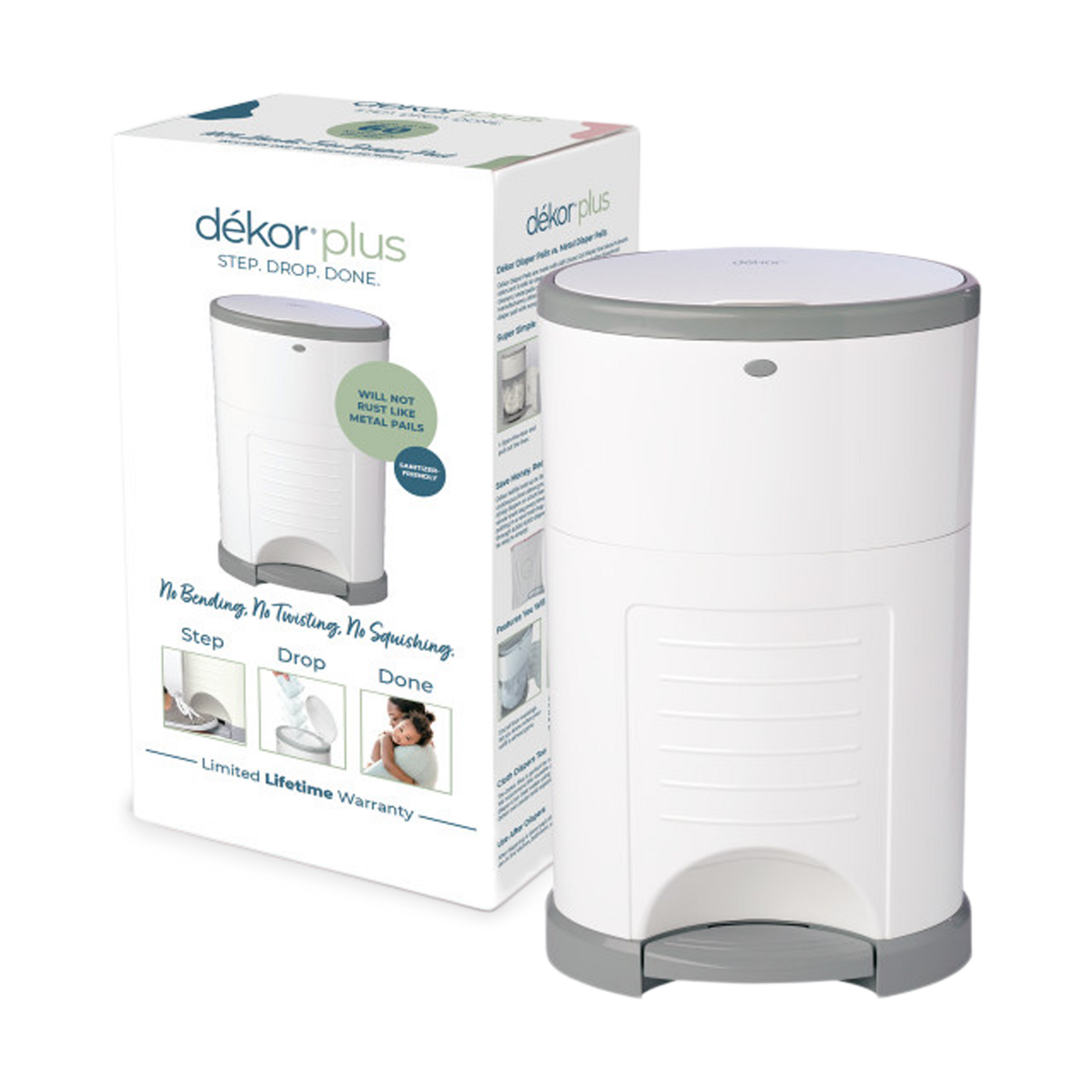 dekor Plus Diaper Pail - White