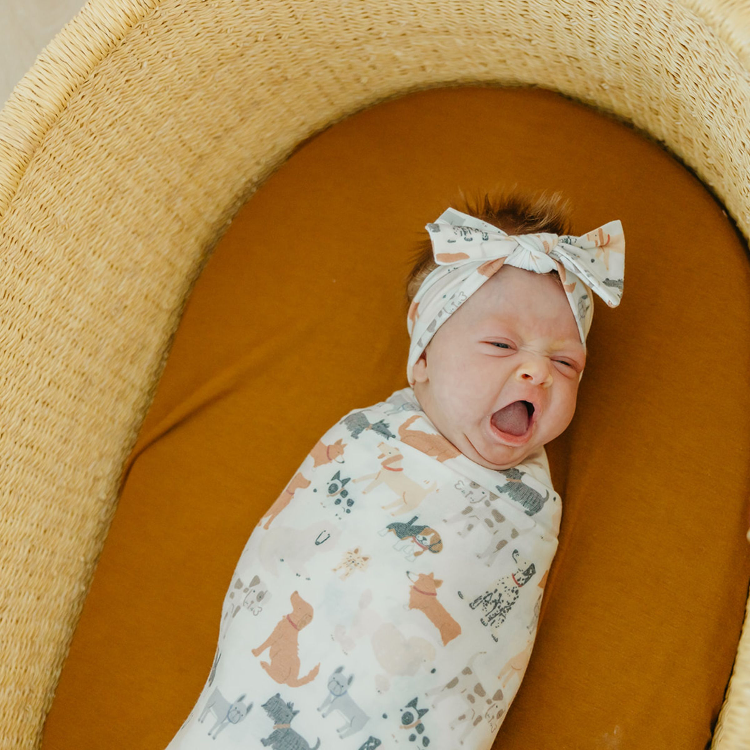 Copper Pearl Printed Swaddle Blanket - Rufus.