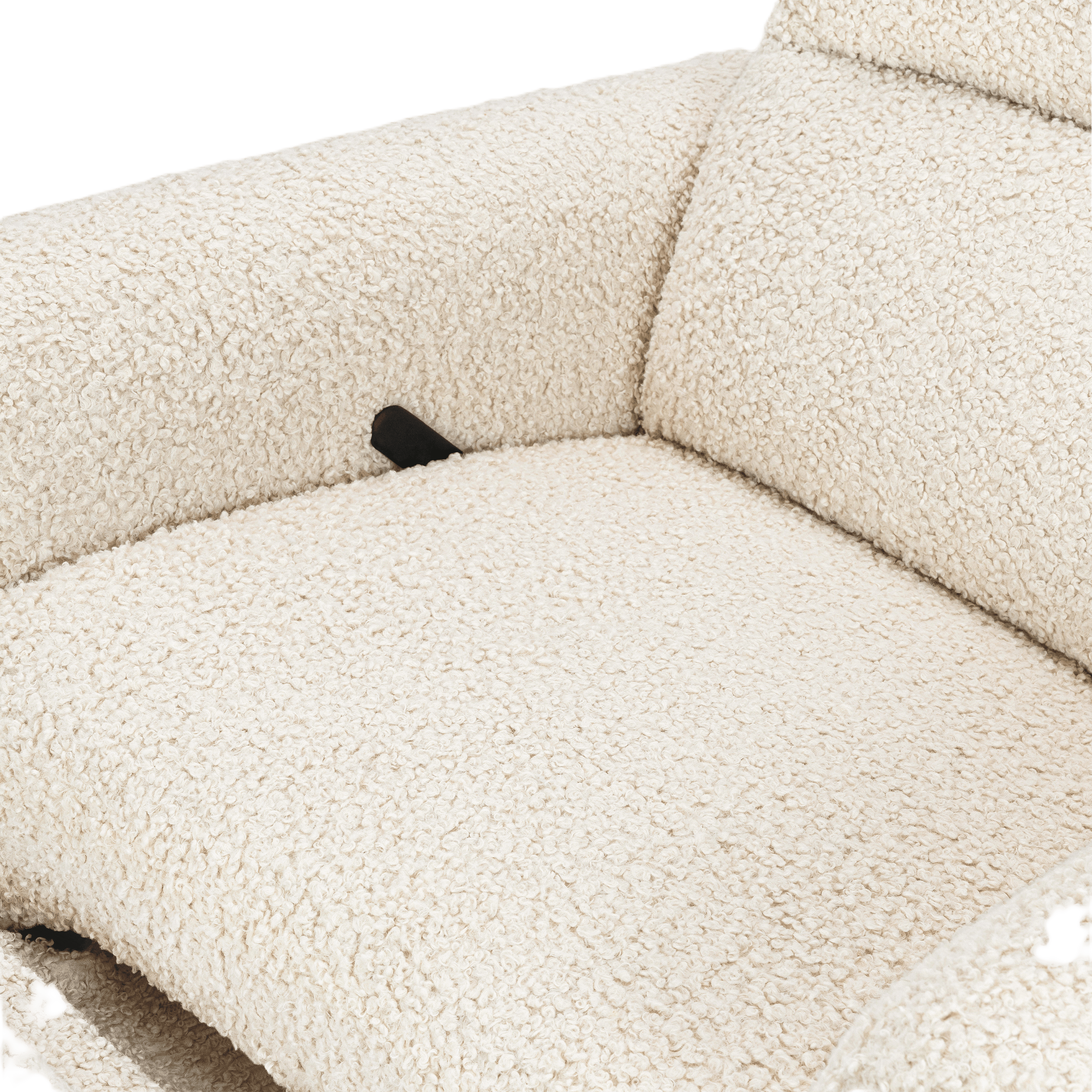 babyletto Rainbow Recliner and Swivel Glider - Almond Teddy Loop.