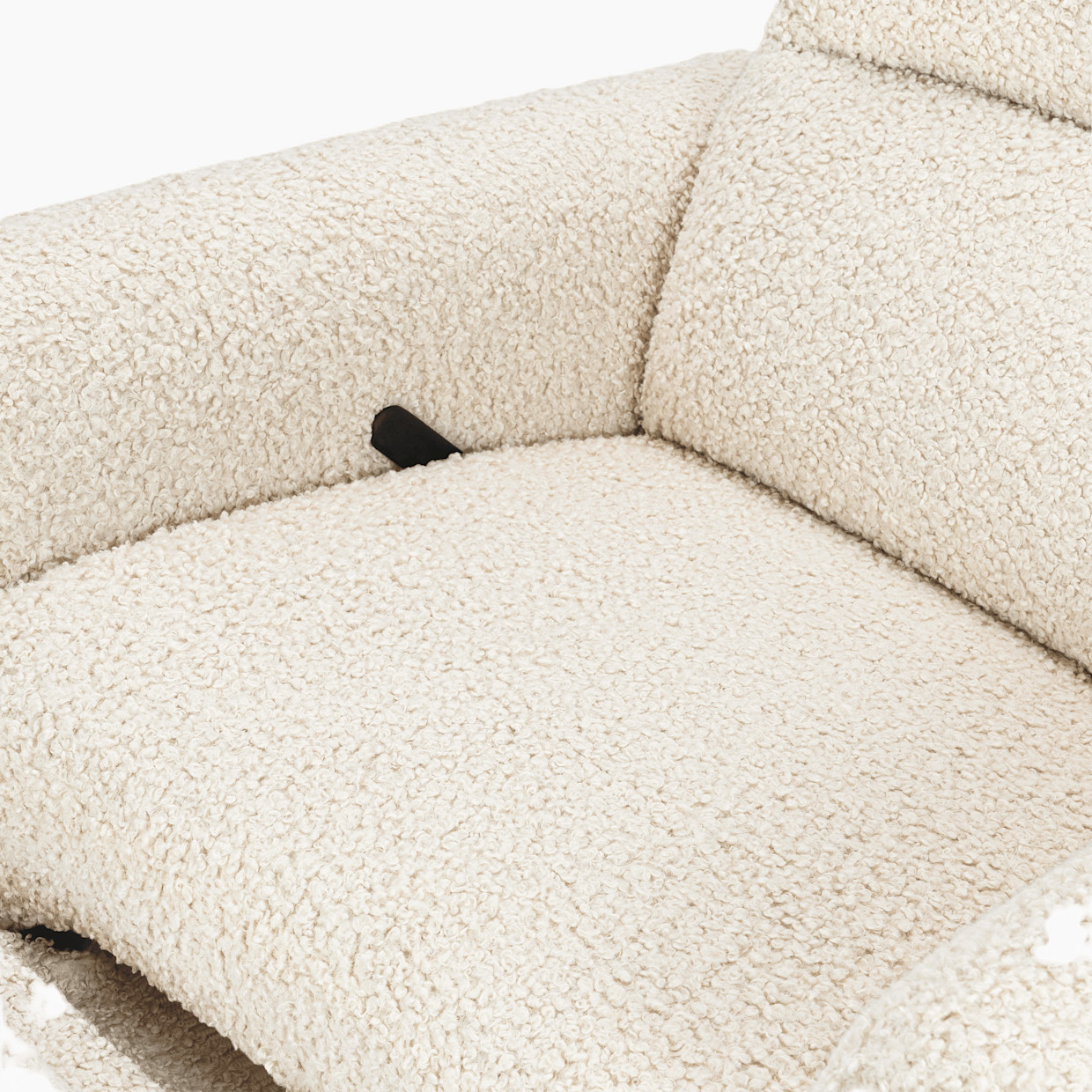 babyletto Rainbow Recliner and Swivel Glider - Almond Teddy Loop.
