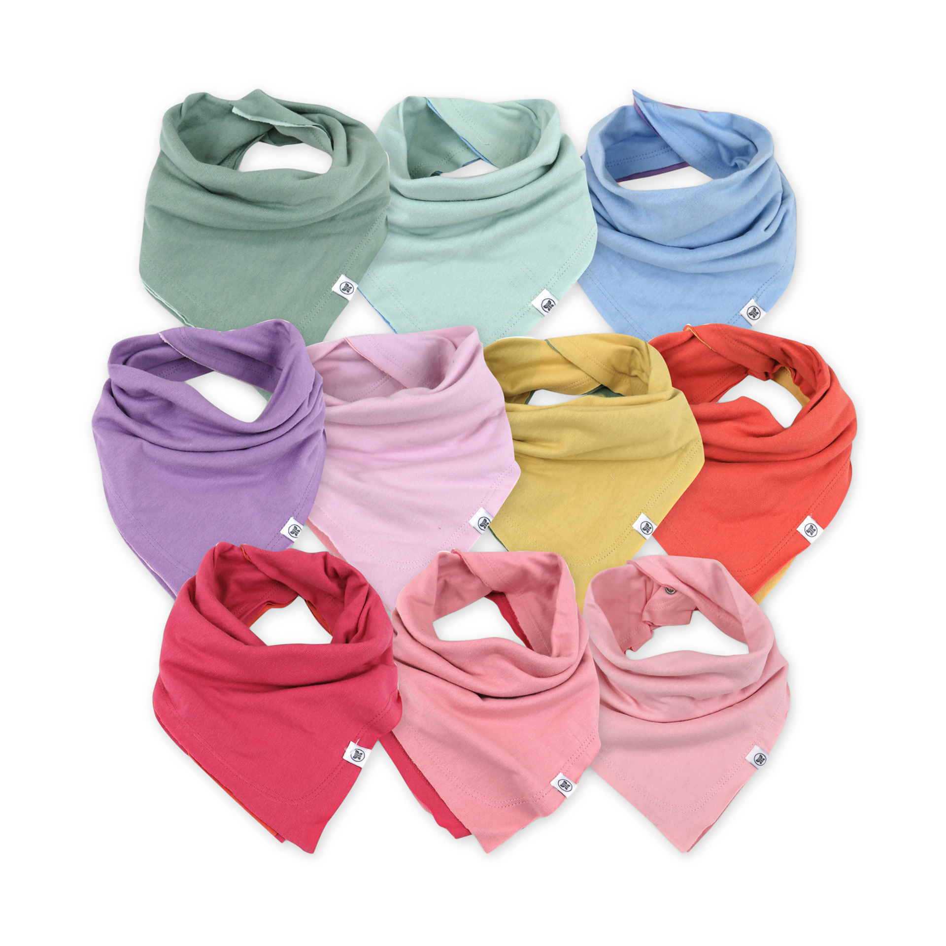 Honest Baby Clothing 10Pack Organic Cotton Reversible Bandana Bib Burp