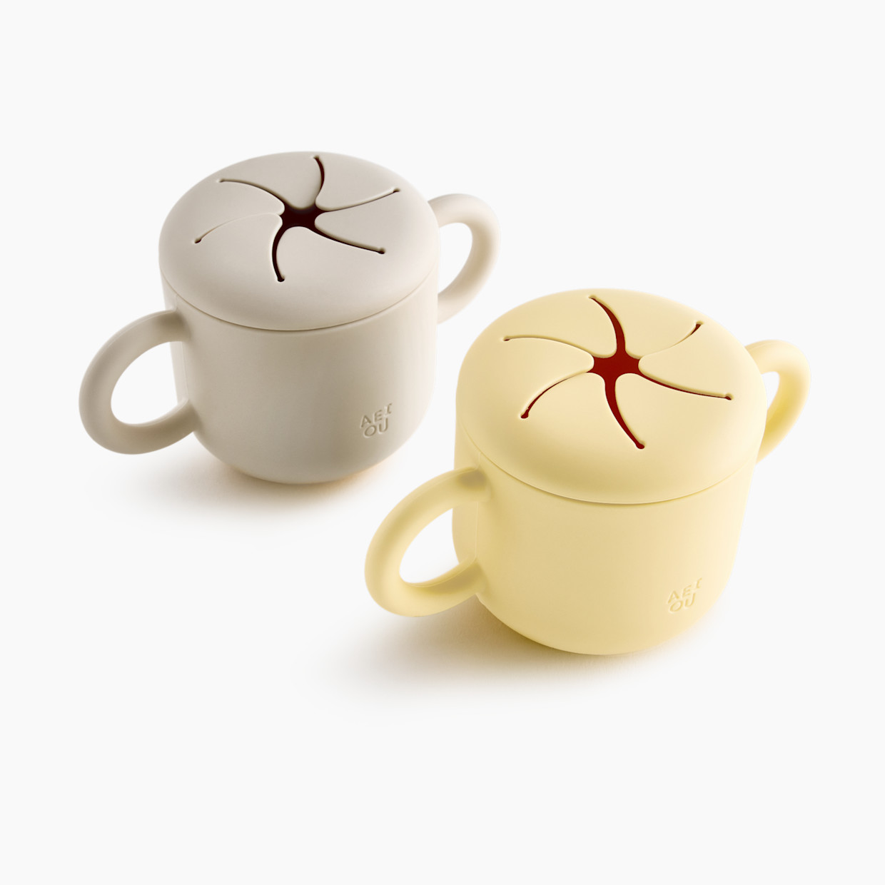 AEIOU Silicone Snack Cup (2 Pack) - Butter Lemon/Oat.