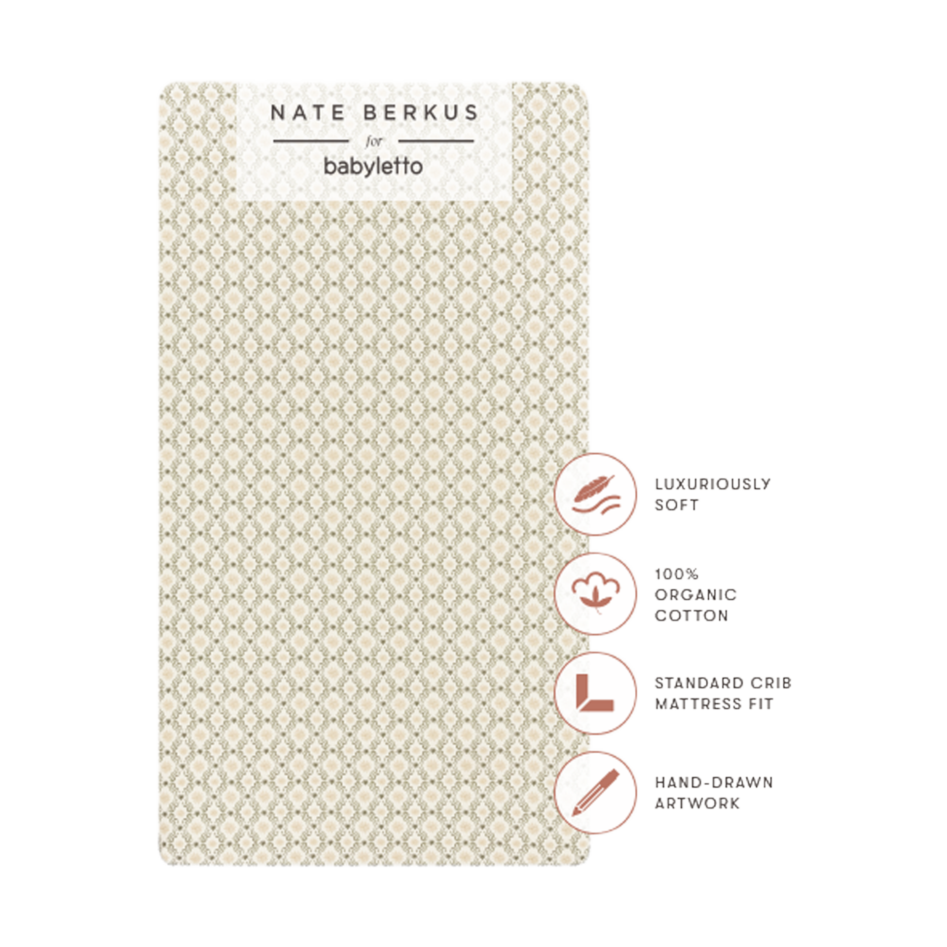 babyletto Organic Brushed Cotton Crib Sheet - Juniper Star.