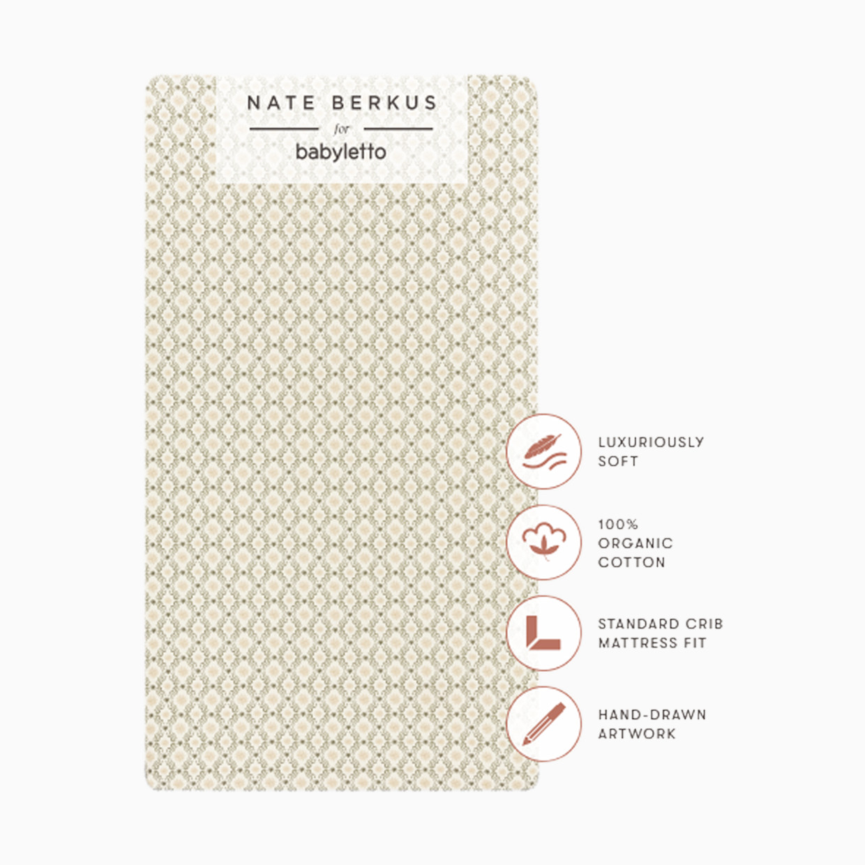 babyletto Organic Brushed Cotton Crib Sheet - Juniper Star.