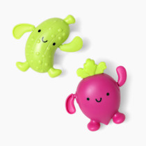 Itzy Ritzy Wind-Up Swimming Bath Toys – Set of 2 Wind-Up Floating Bath Toys - Water Playtime Set for Tub or Pool, Designed for Ages 6 Months and Up (Pickle & Beet)