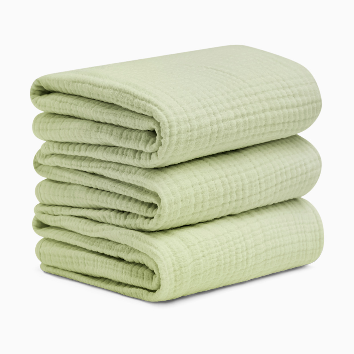 Small Story Muslin Hooded Towels (3 Pack) - Sage.