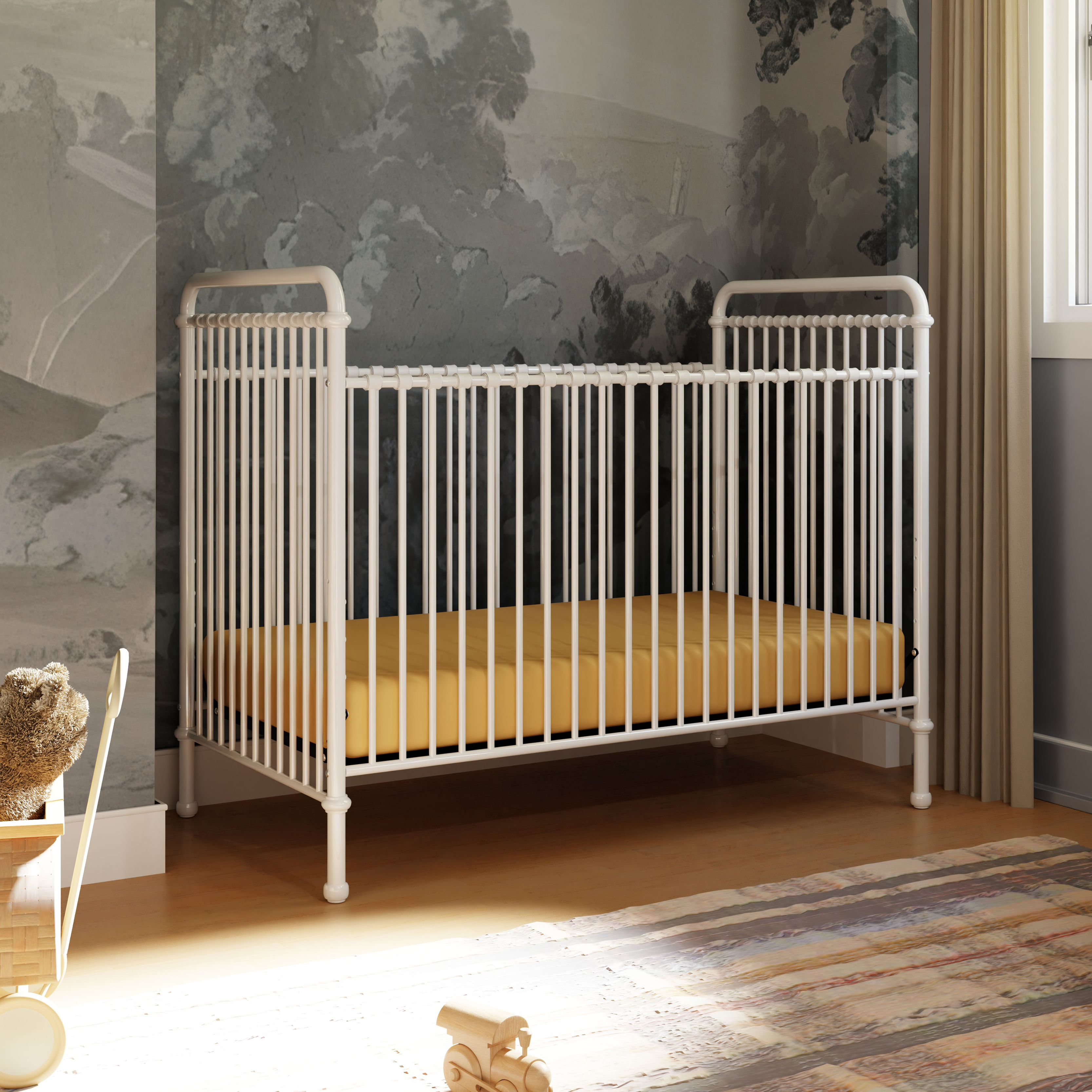 Namesake Abigail 3-in-1 Convertible Crib - Washed White.