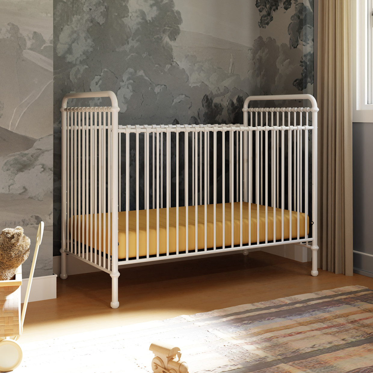 Namesake Abigail 3-in-1 Convertible Crib - Washed White.