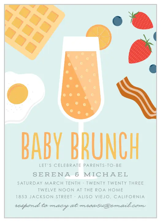 Parents-to-be Brunch Baby Shower Invitation.