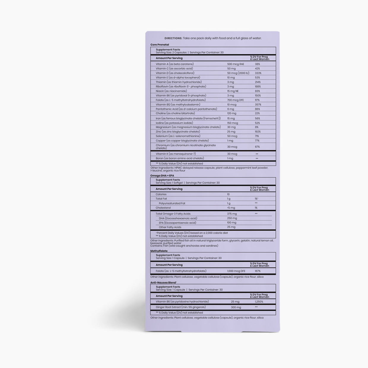 Perelel 1st Trimester Pack - Prenatal Vitamins & Supplements - 30.