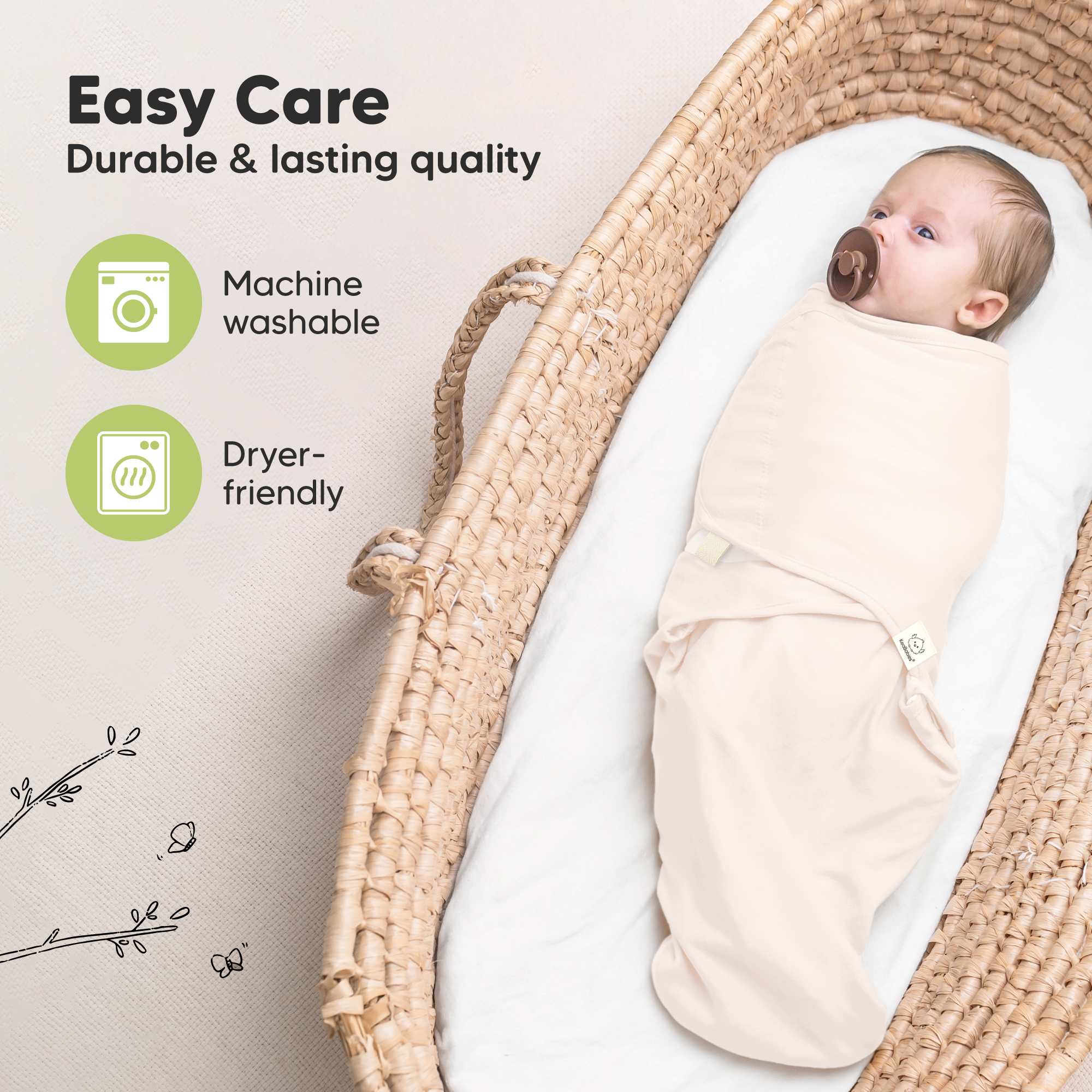 KeaBabies Soothe Swaddle Wraps (3 Pack) - Bumble Bear, One Size, 3.