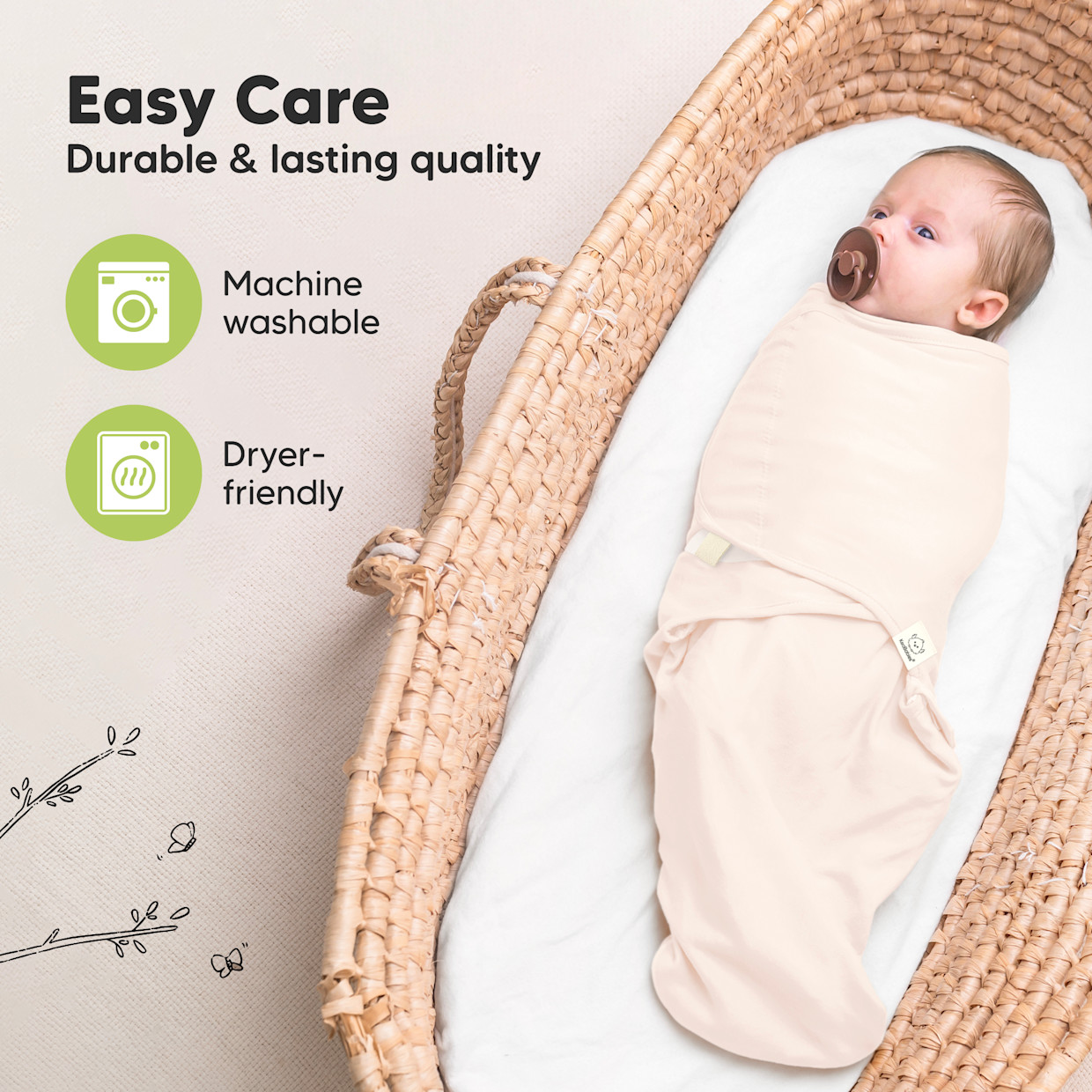 KeaBabies Soothe Swaddle Wraps (3 Pack) - Bumble Bear, One Size, 3.